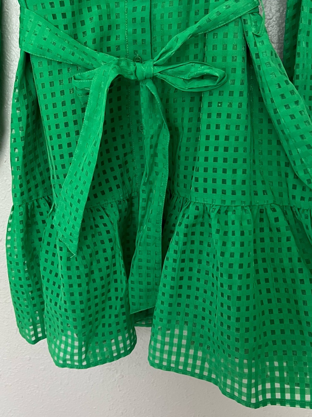 entro Green Eyelet Midi Shirt Dress - Picture 7 of 14